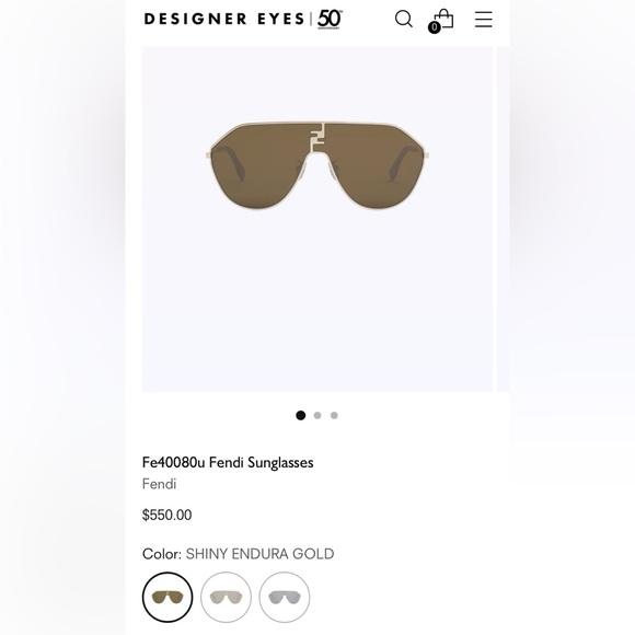 FENDI ENDURA AVIATOR SUNGLASSES Fe40080u - Picture 6 of 6